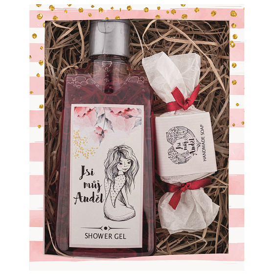Bohemia Gifts Angel Duschgel für Frauen 200 ml + Seife 30 g, Kosmetikset