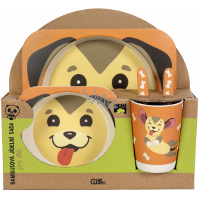 Albi Bambus Ess-Set für Kinder Hund 5-teiliges Set