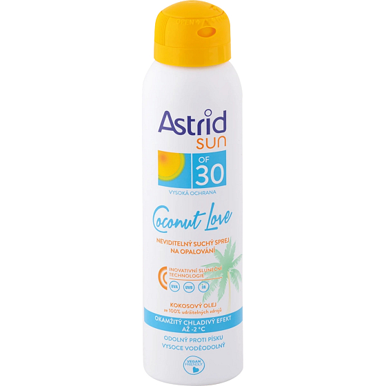 Astrid Sun Coconut Love OF30 unsichtbares trockenes Sonnenspray 150 ml