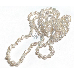 Perle weiß natürliche unregelmäßige Halskette 160 cm, Symbol der Weiblichkeit, bringt Bewunderung