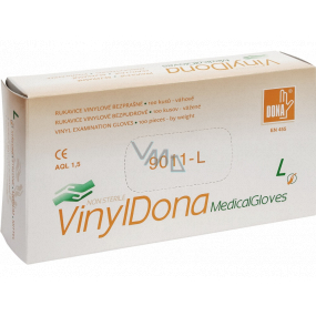 Dona Vinyldona puderfreie Vinyl-Handschuhe, Größe L 100 Stück im Karton