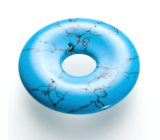 Tyrkenit blau Donut Naturstein 30 mm, Stein der jungen Leute, die nach einem Lebensziel suchen