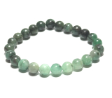 Smaragd-Armband elastisch Naturstein, Kugel 8 mm / 16 - 17 cm, königlicher Stein