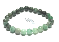 Smaragd-Armband elastisch Naturstein, Kugel 8 mm / 16 - 17 cm, königlicher Stein