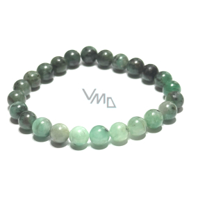 Smaragd-Armband elastisch Naturstein, Kugel 8 mm / 16 - 17 cm, königlicher Stein