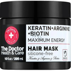 The Doctor Health & Care Keratin + Arginin + Bioton Maximum Energy Keratin Mask für kraftloses und fettiges Haar 295 ml