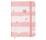 Albi Tagebuch 2025 Mini Rosa und weiß mit Punkten 11 x 7,5 x 1 cm