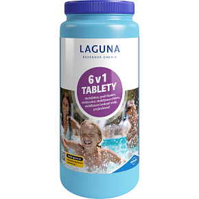 Laguna 6 v 1 Mini multifunktionale Tabletten für die saisonale Wasserpflege im Schwimmbad, 1 kg Laguna 6 v 1 Mini multifunktionale Tabletten für die saisonale Wasserpflege im Schwimmbad, 1 kg