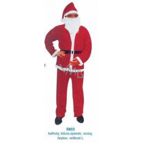 Santa Claus / Santa Kostüm für Erwachsene, Hosen, Bluse, Gürtel, Bart, Mütze Größe L