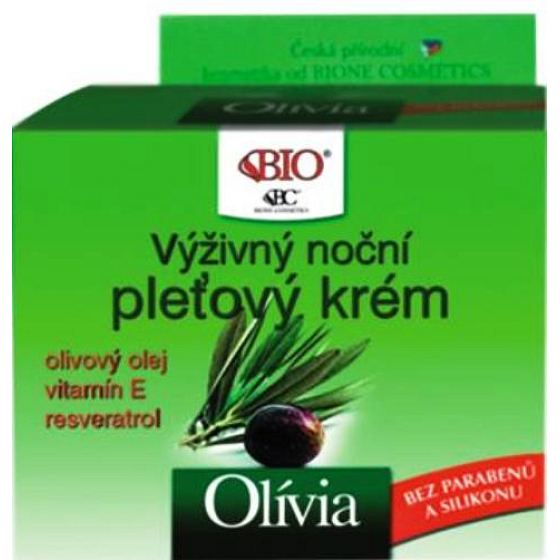 Bione Cosmetics Olivia & Vitamin E pflegende Nachtcreme für alle Hauttypen 51 ml