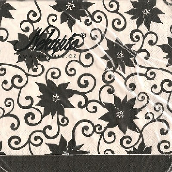Nekupto Papierservietten 3-lagig 33 x 33 cm 20 Stück schwarz und weiß