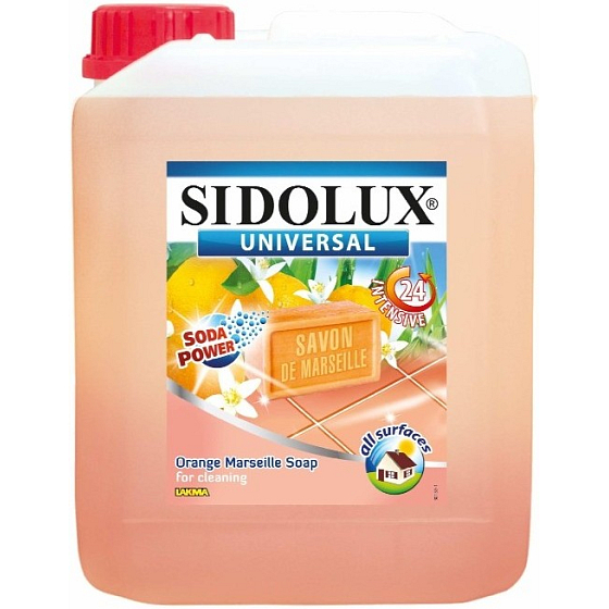 Sidolux Universal Orange Marseille Seifenwaschmittel für alle abwaschbaren Oberflächen und Böden 5 l