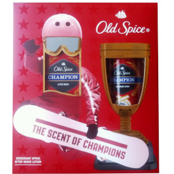 Old Spice Champion Deodorant Spray für Männer 125 ml + Aftershave 100 ml, Kosmetikset