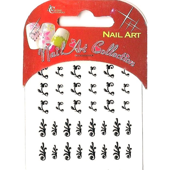 Absolute Cosmetics Nail Art Nagelaufkleber mit Strass NT004 1 Blatt