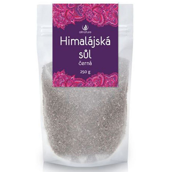 Allnature Himalaya-Schwarzsalz enthält einen hohen Gehalt an Eisen und anderen Mineralien 250 g