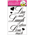 Wandaufkleber Inschrift Leben, lachen, lieben 50 x 32 cm
