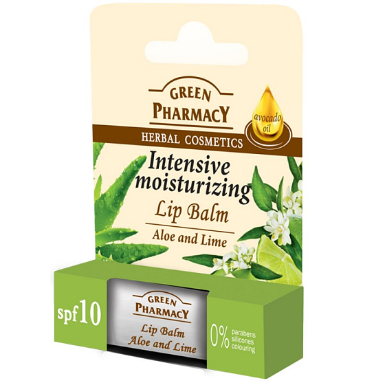 Green Pharmacy Aloe Vera und Lime Moisturizing Lip Balm 3,6 g