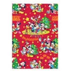 Ditipo Geschenkpapier 70 x 200 cm Weihnachten Disney Mickey, Minnie, Donald rot