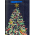 Ditipo Geschenk Papiertüte Glitter 26,4 x 13,6 x 32,7 cm blau, Baumfarbe QAB