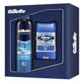 Gillette Cool Wave Clear Gel Antitranspirant 70 ml + Antitranspirant Deospray 150 ml, Kosmetikset für Männer