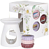 Yankee Candle Garden Hideaway Rosa Sand - Rosa Sand + Schwarze Kirsche - Reife Kirschen + Zitronen-Lavendel - Zitronen- und Lavendel-Duftwachs 3 x 22 g + Aromalampe, Frühlingsgeschenkset
