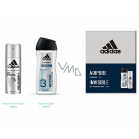Adidas Pro Invisible & Adipure Antitranspirant Deodorant Spray für Männer 150 ml + Duschgel 250 ml, Kosmetikset