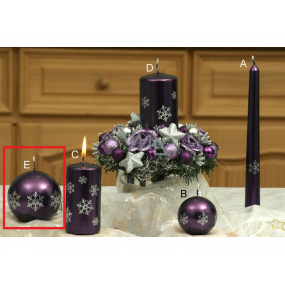 Lima Schneeflocke Kerze lila Kugel 80 mm 1 Stück