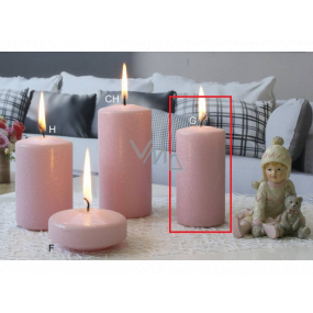 Lima Eis Pastell Kerze rosa Zylinder 50 x 100 mm, 4 Stück