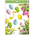 Fensterfolie ohne Klebeecke rosa Tulpen und Eier 42 x 30 cm