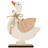Hölzerne Gans mit Schleife und Perlen 19 cm