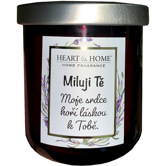 Heart & Home Sweet Cherry Soja-Duftkerze mit der Aufschrift I love you 110 g