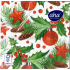 Aha Papierservietten 3 Lagen 33 x 33 cm 20 Stück Weihnachtsstechpalme, rote Fläschchen