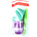Nova Toiletry Bag Set aus Kunststoff - Reise-Toilettenset Becher, Zahnbürste und Seifenkoffer 3 Stück, verschiedene Farben
