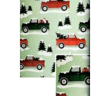 Nekupto Weihnachtsgeschenkpapier 70 x 500 cm Grün, Autos und Bäume