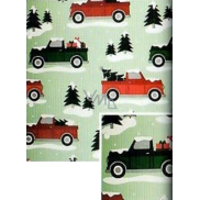Nekupto Weihnachtsgeschenkpapier 70 x 500 cm Grün, Autos und Bäume
