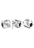 Charm Sterling Silber 925 Reiseetui Paris, Reisearmband Perle