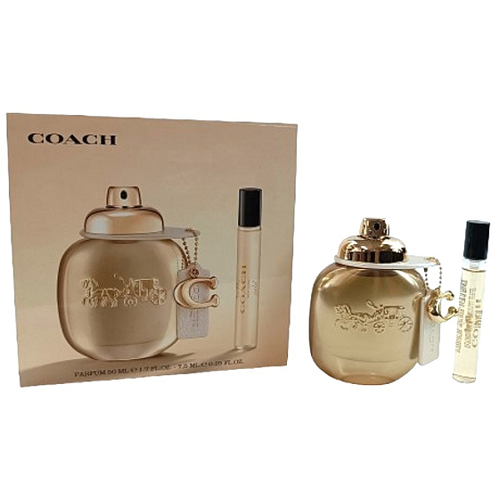 Coach Gold Parfum 50 ml + cestovní parfém 7,5 ml, dárková sada pro ženy
