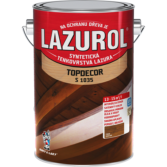 Lazurol Topdecor S1035 dünnschichtige Holzlasur T020 Kastanie, 4,5 l