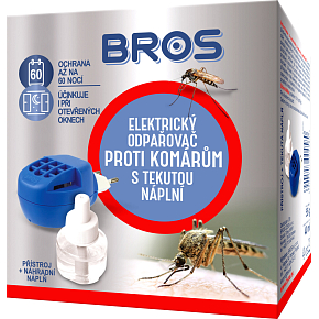 Bros Elektrischer Verdampfer gegen Mücken mit flüssigem Nachfüllpack, 40 ml