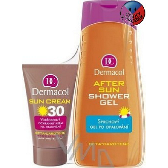 Dermacol Sun SPF30 wasserdichter Sonnenschutz 50 ml + 250 ml Duschgel, Kosmetikset