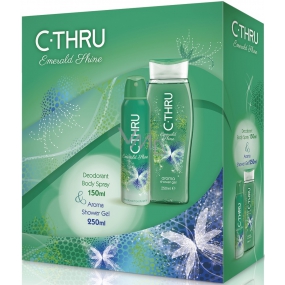 C-Thru Emerald Shine Deodorant Spray für Frauen 150 ml + Duschgel 250 ml, Geschenkset