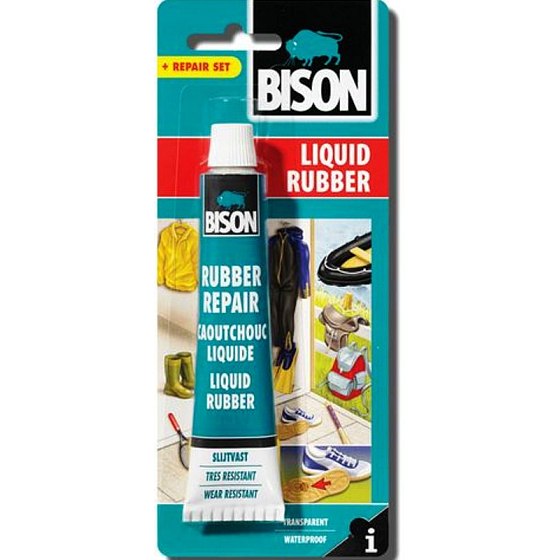 Bison Liquid Rubber flüssiger Kautschuk 50 ml Blister, transparente Paste zur Reparatur, zum Schutz und zur Imprägnierung von Tausenden verschiedener Gegenstände