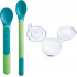 Ich habe Feeding Spoons & Cover 2-Phasen-Fütterungslöffel mit Schutzabdeckung in verschiedenen Farben 6+ Monate 1 Set.