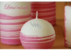Lima Aromatische Spirale Sommerbrise Kerze weiß - rosa Kugel 100 mm 1 Stück