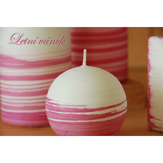Lima Aromatische Spirale Sommerbrise Kerze weiß - rosa Kugel 100 mm 1 Stück