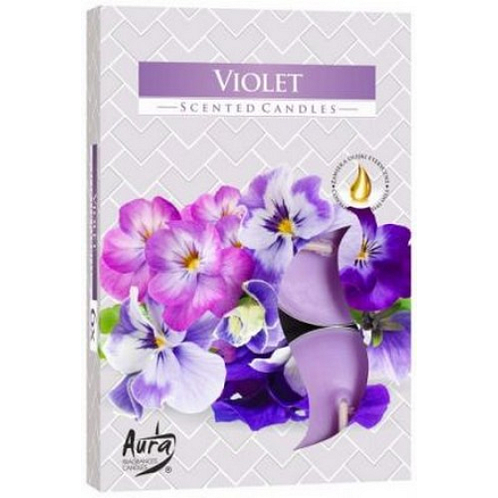Bispol Aura Violet - Violett duftende Teelichter 6 Stück