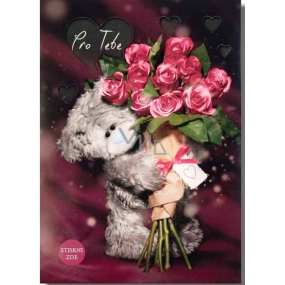 Ich zu dir Glühende Grußkarte mit Rosen Für dich 14,8 x 21 cm