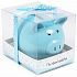 Albi Sparbüchse Schweinchen klein Für etwas schönes Blau 7 cm × 6,5 cm × 7,3 cm