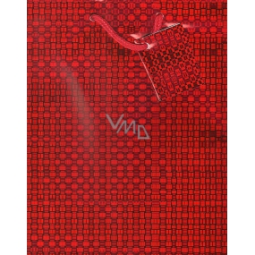 Ditipo Geschenk Papiertüte Lux 18 x 10 x 22,7 cm glänzend rot
