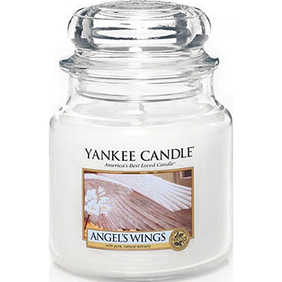 Yankee Candle Angels Wings - Duftkerze mit Engelsflügeln Klassisches mittleres Glas 411 g